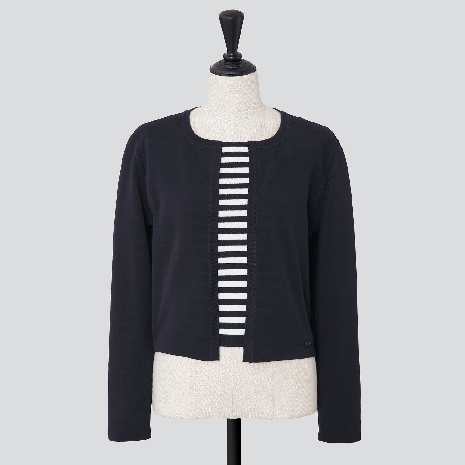 フォクシーニューヨーク カーディガン 33102 ツインフェイス バイカラー ワンポイント 長袖 42