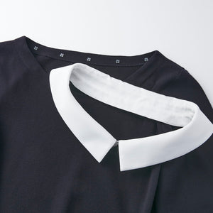 フォクシー　白襟ニットトップ42647 \"Manon Sweater\" 42647 Knit Top 
