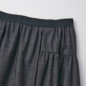 美品✨フォクシー現行　ロングスカート　モダンスティッチ　40　チャコール　ベルト sdp0341_7_0_1.jpg